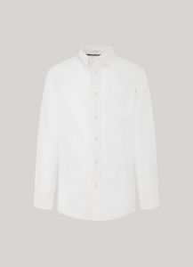 PEPE JEANS REGULAR FIT SOLID COLOUR POPLIN SHIRT-PRINCE WHITE