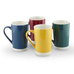 Tower Jewel Latte Mugs – Set of 4 , Assorted Colours