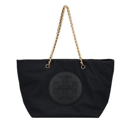 TORY BURCH ELLA CHAIN BLACK TOTE