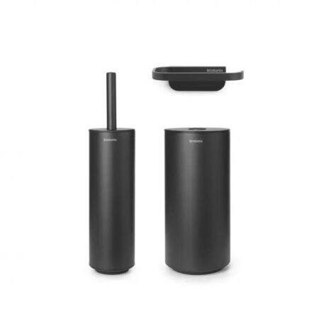 BRABANTIA MINDSET TOILET ACCESSORY SET OF 3 BLACK