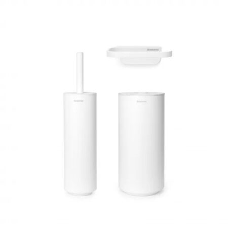 BRABANTIA MINDSET TOILET ACCESSORY SET OF 3 WHITE