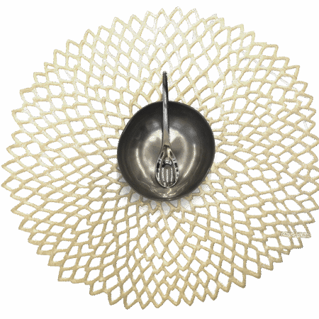 CHILEWICH PRESSED DAHLIA MAT 14.25*15.25-CHAMPAGNE