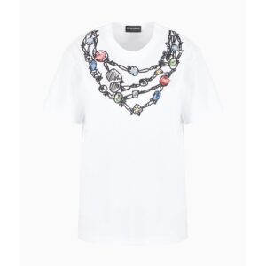 GA WOMAN JERSEY WHITE T-SHIRT WITH STONE - Image 3