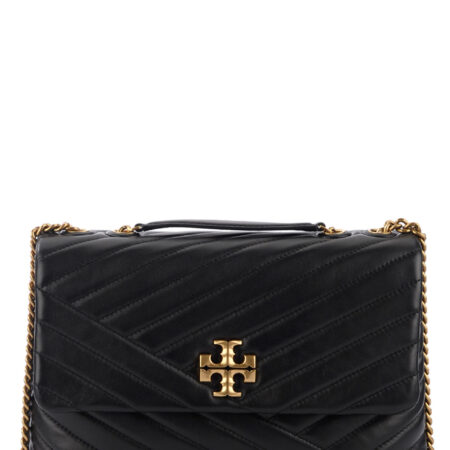 TORY BURCH KIRA CHEVRON BLACK SHOULDER CAG