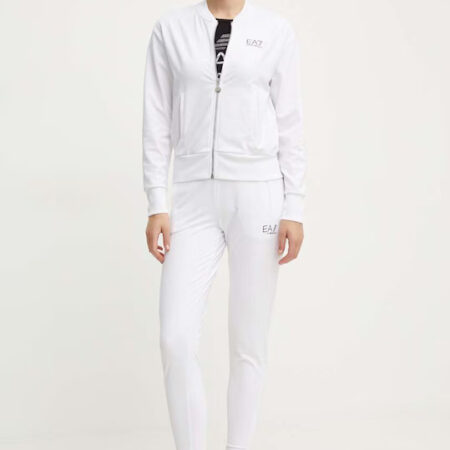GIORGIO ARMANI WOMAN JERSEY  WHITE TRACKSUIT WITH ZIPPER