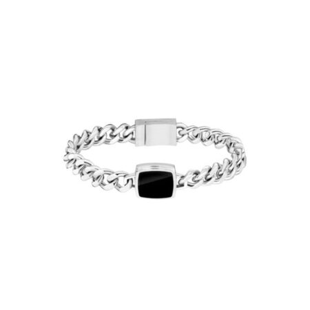 HB BRACELET SILVER CHAIN WITH BLACK