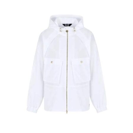 GA WOMAN WOVEN BOMBER WHITE JACKET