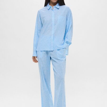 DKNY A NEW ERA COTTON LAWN NOTCH COLLAR  AQUA SET