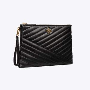 TORY BURCH KIRA CHEVRON SMALL BLACK POUCH - Image 1