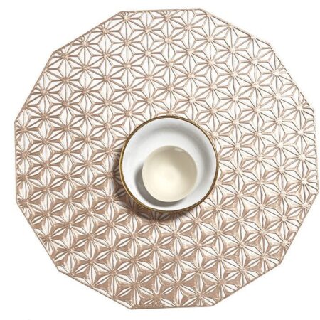 CHILEWICH PRESSED KALEIDOSCOPE 14- PINK CHAMPAGNE