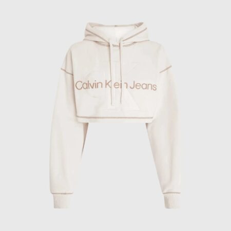 CALVIN KLEIN LOGO SHORT HOODIE-L