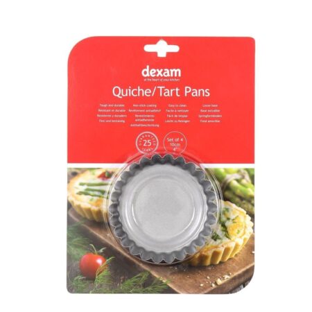 DEXAM TART/ QUICH TINS NON STICK SET/4 10CM