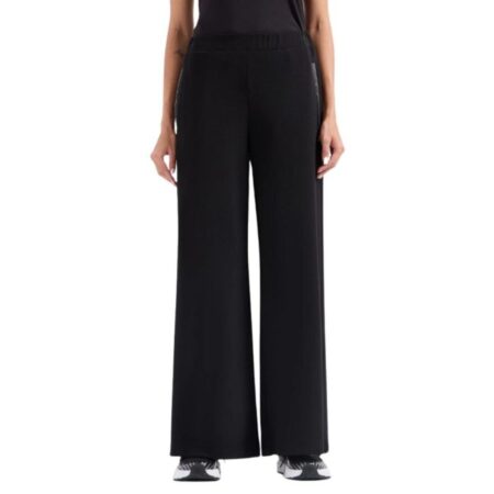 GIORGIO ARMANI WOMAN JERSEY BLACK TROUSE WIT 2 GOLD SMALL ZIPPER