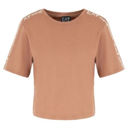 GIORGIO ARMANI WOMAN JERSEY  THRUSH SHORT T-SHIRT PRINTED SHOULDER