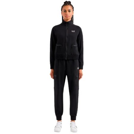 GIORGIO ARMANI WOMAN JERSEY BLACK TRACKSUIT WITH ZIPPER