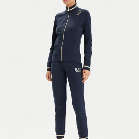 GIORGIO ARMANI WOMAN JERSEY NAVY BLUE TRACKSUIT WITH ZIPPER