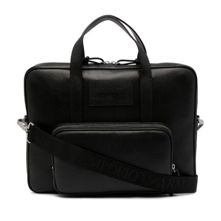 GA MAN LEATHER BRIEFCASE BLACK BAG