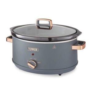 RK CAVALETTO 6.5L SLOW COOKER GREY AND GOLD ROSE - Image 1