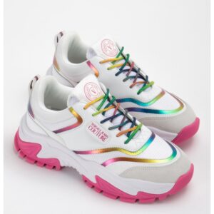 VERSACE FONDO HIKER DIS 5A/B LEATHER+MESH+SUEDE+MICROFIBRE+PU 003+982 WHITE - Image 1