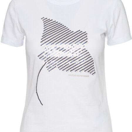 GIORGIO ARMANI WOMAN JERSEY WHITE SEWING T-SHIRT