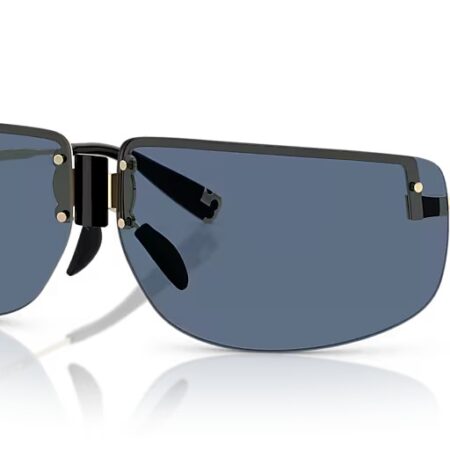 TORY BURCH SUNGLASSES SHINY LIGHT GOLD/NAVY BLUE SIZE 75