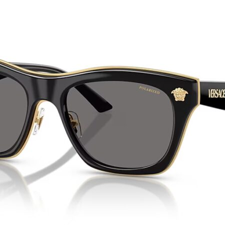 VERSACE SUNGLASSES BLK/DARK GREY SIZE 53