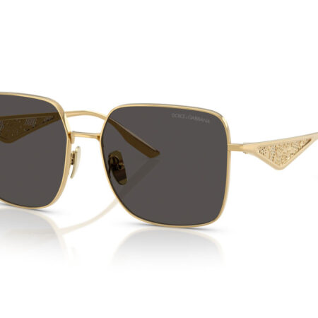 DOLCE&GABBANA SUNGLASSES GOLD/DARK GREY SIZE 57