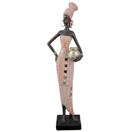 GILDE FIGURE AFRICAN WOMEN GRAPHIC SYNTHETIC RESIN BROWN/PINK