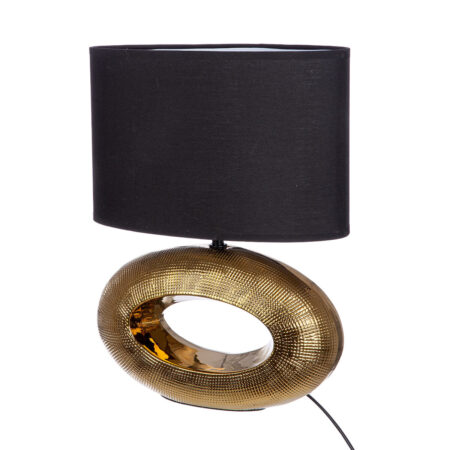GILDE TABLE LAMP OVAL CERAMICS GOLD COLORED