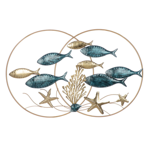 gilde-wandrelief-sea-life-fischmotiv-metall-blau-goldfarben-ve-1-l-5-cm-b-104-cm-h-67-cm-84267