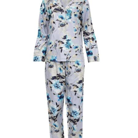 CB NORAROSE MAEVE GREY FLORAL PRINT L/SLV PYJAMA SET