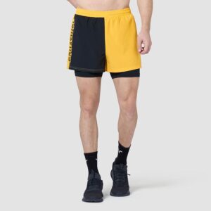 SQUATWOLF CORE 5" SPLIT 2-IN-1 SPECTRA YELLOW/BLACK SHORTS - Image 1