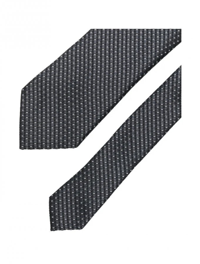 CANALI TIE 100% SILK DARK GREY